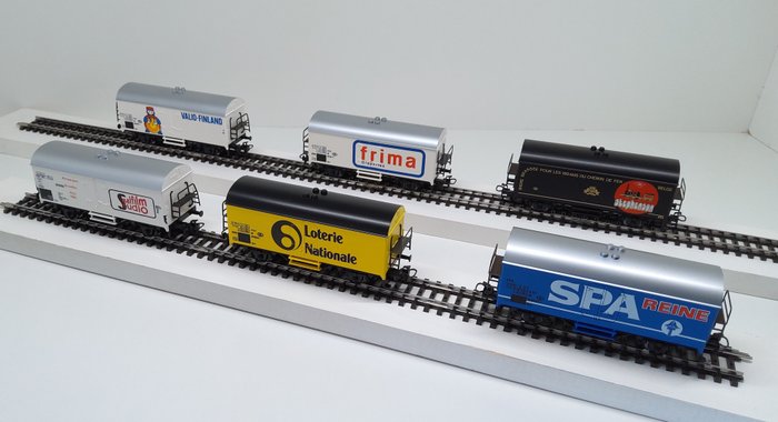 Märklin H0 - Basis 4415 - Vagón de tren de mercancías a escala (6) - 6 Edición especial de los años 80 - SNCB NMBS