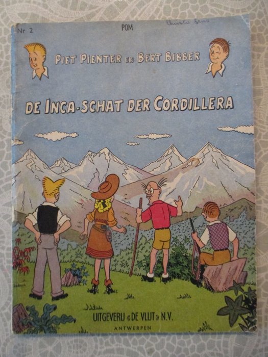 Piet Pienter en Bert Bibber 2 - De Inca-schat der Cordillera - 1 Comic - Första upplagan - 1956