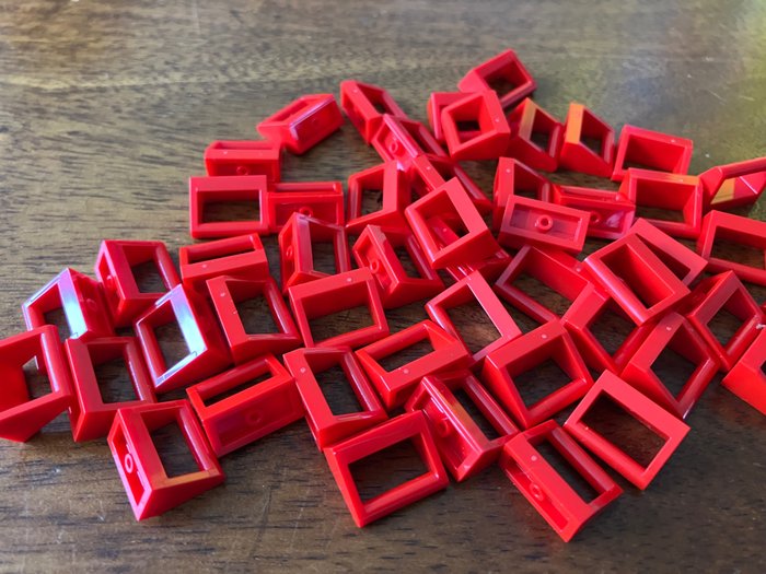 Lego - Nieuw - 76 Tile, Modified 1 x 2 with Bar Handle. Kleur: rood