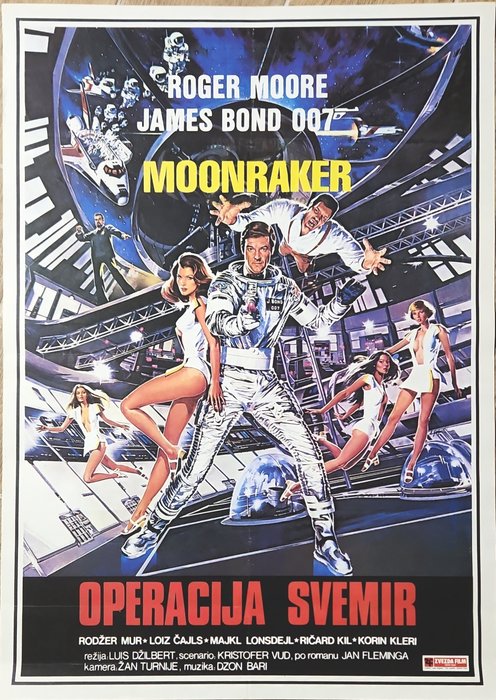  - Poster 007 James Bond Roger Moore Moonraker 1979 original movie poster.