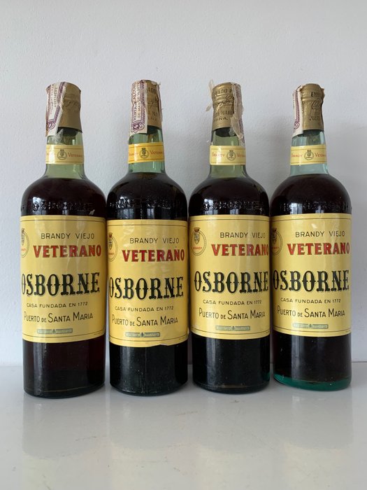 Osborne - Veterano Brandy Viejo  - b. 1960er Jahre - 1,0 l - 4 flaschen