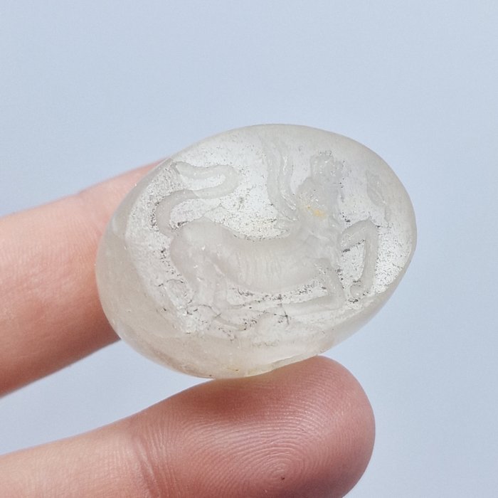 Bactriano Cristal de roca Sello de cuentas de talismán de cuentas de toro - 35 mm