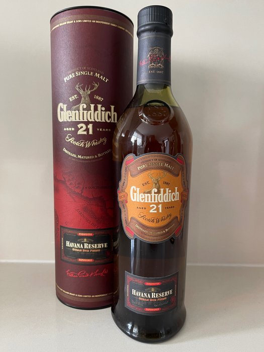 Glenfiddich 21 years old - Havana Reserve Cuban Rum Finish - Original bottling  - 70cl