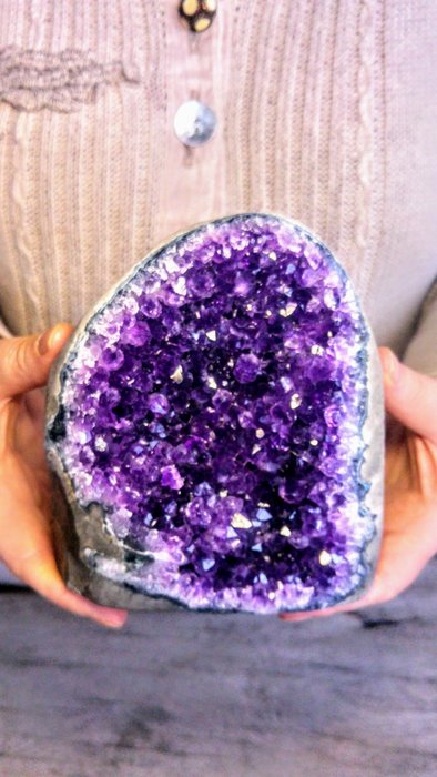 大晶體 紫水晶晶簇 - 簇 - 高度: 14 cm - 闊度: 12 cm- 1487 g