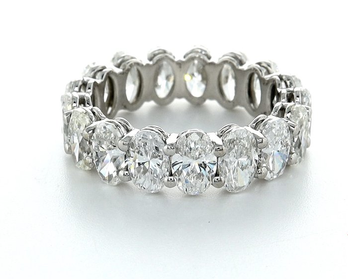 7.30 Tcw Diamonds ring - Anillo Oro blanco Diamante  (Natural) 
