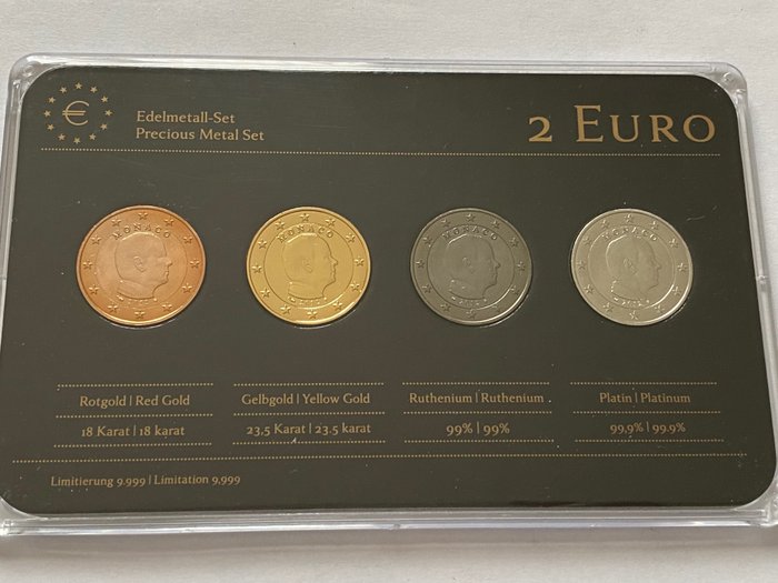 Μονακό. 2 Euro 2012 (4 monnaies couleurs)