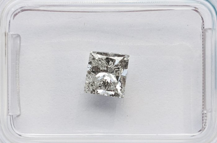 鑽石 - 0.97 ct - 公主方形 - H(次於白色的有色鑽石) - SI2