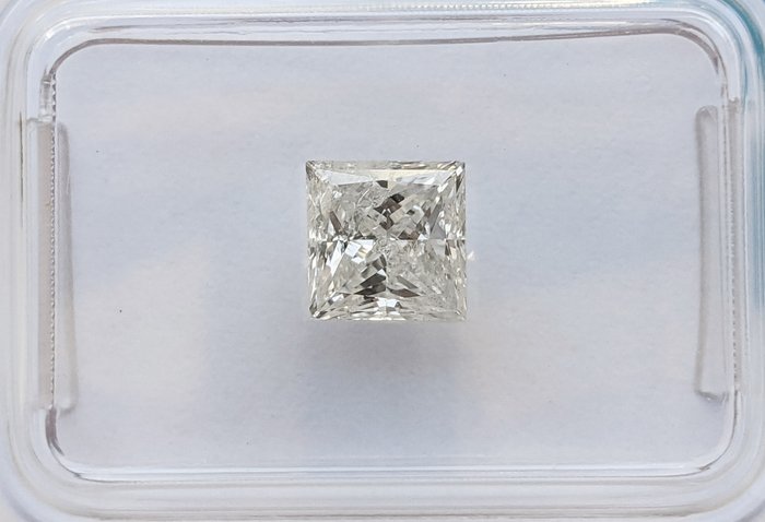 鑽石 - 1.00 ct - 公主方形 - H(次於白色的有色鑽石) - I1