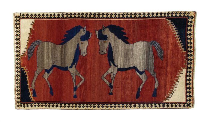 Gabbeh - Horses - Collector piece - Teppich - 185 cm - 103 cm