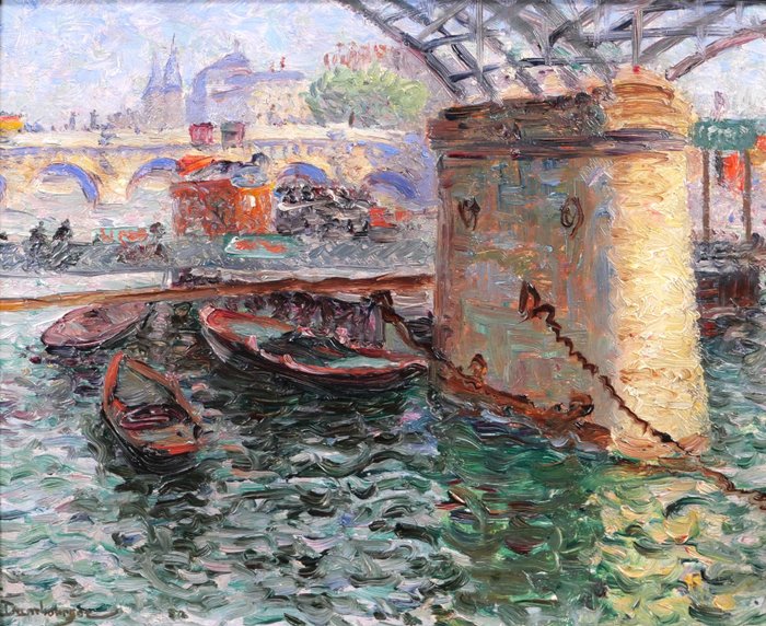Edouard Jean Dambourgez (1844-1931) - Paris, the Seine under the arts bridge