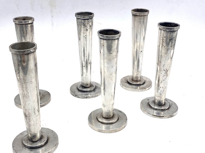 Broggi - design Giò Ponti set da 6 candelabri singoli, placcato argento - Kandelaber (4) - Versilbert