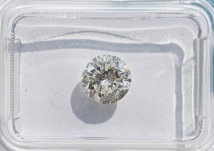 鑽石 - 1.00 ct - 圓形 - I(極微黃、正面看為白色) - SI2