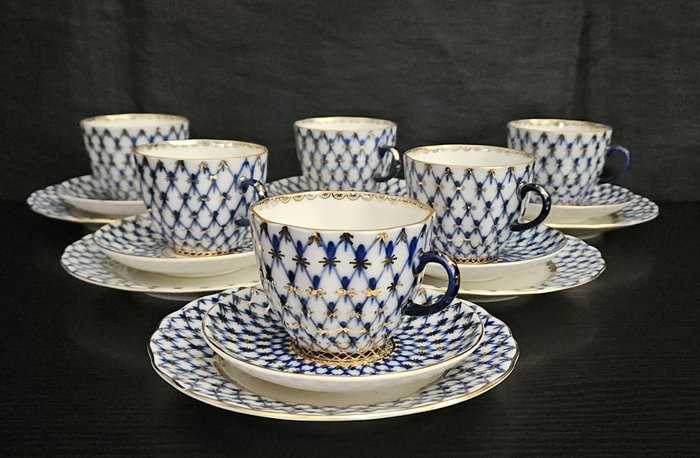 Lomonosov Imperial Porcelain Factory - Juego de café para 6 (12) - Porcelana