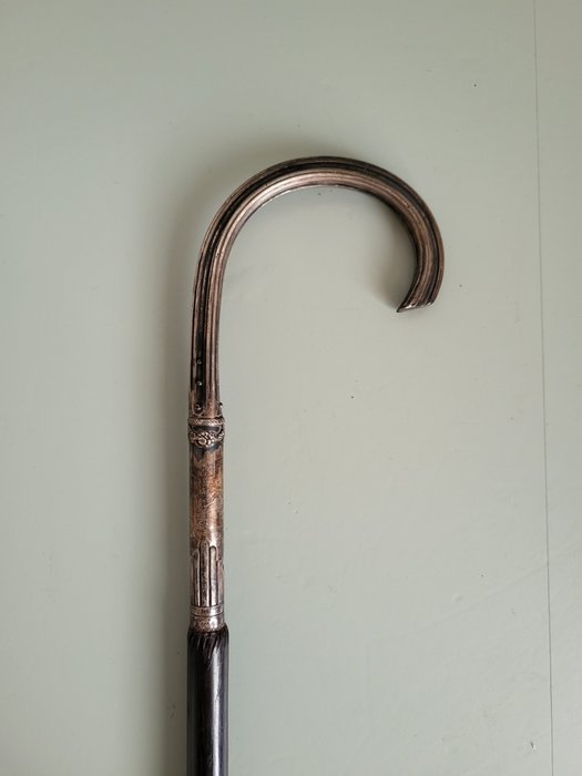 Forster & Graf 拐杖 - 1860 年代 -女士手杖 -800 銀 - 桃花心木