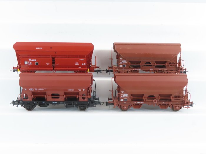 Roco H0轨 - o.a. 46431/47485 - 模型火车货运车厢 (4) - 4x 2 轴底部/自卸机 - NMBS