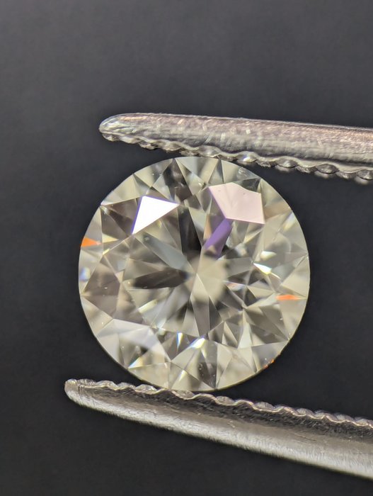 1 pcs 鑽石 - 0.49 ct - 圓形, 明亮型 - I(極微黃、正面看為白色) - VVS2