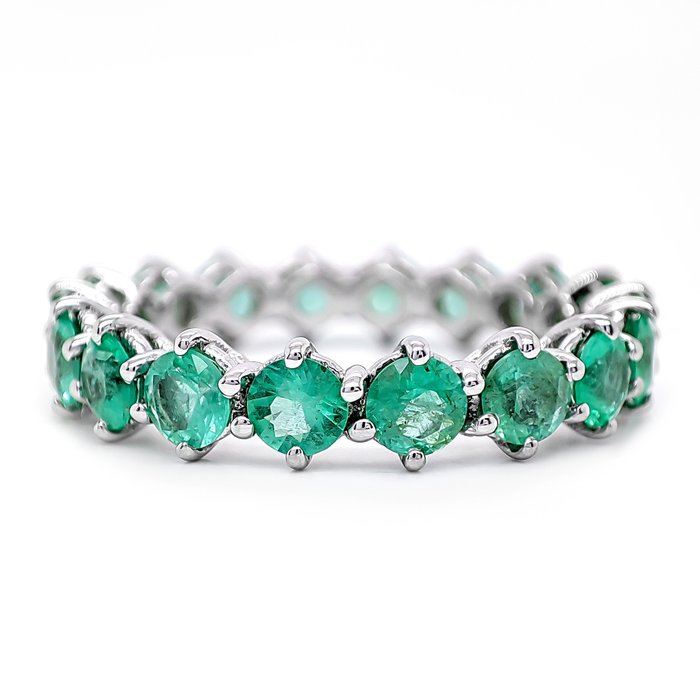 Geen minimumprijs - 1.95 Carat Emerald Eternity Ring - Witgoud 