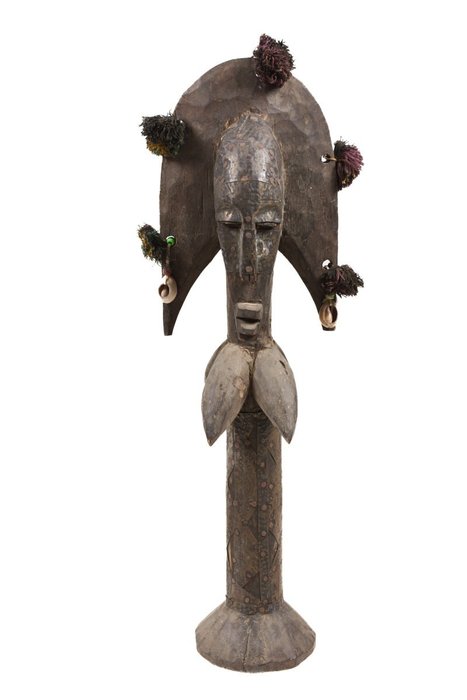 Marionnette Marka, Bambara - Bois, Coquillages Cauri, Métal - Seconde moitié du XXe siècle