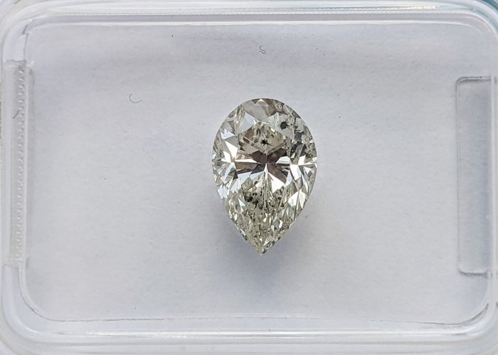 鑽石 - 1.01 ct - 梨形 - L(輕微黃、帶有輕微黃的折射色) - SI2