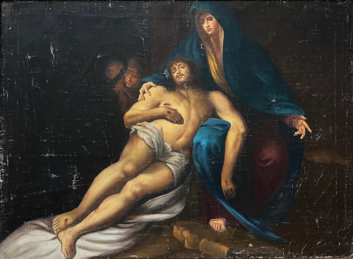 Scuola spagnola (XIX), da Andrea Vaccaro - Deposizione di Cristo