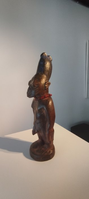 Tweeling standbeeld (1) - Hout - Ibeji - Yoruba - Nigeria - 28 cm 