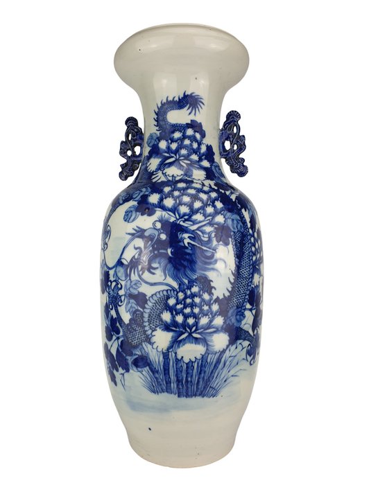 Vase - Porcelæn, Sjælden kinesisk Celadon Dragon Vase - Kina