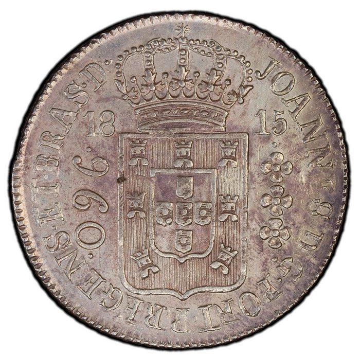 Brazilia (Colonială), Portugalia. D. João Príncipe Regente (1799-1816). 960 reis 1815 Río de Janeiro R - AU Details