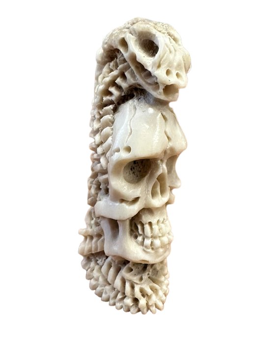 Sculpture, Momento Mori - 4.5 cm - Bone - 1880