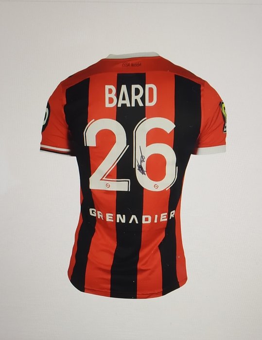 Worn and Signed Melvin Bard Jersey with COA - OGC Nice Ligue 1 Uber Eats - 足球衫