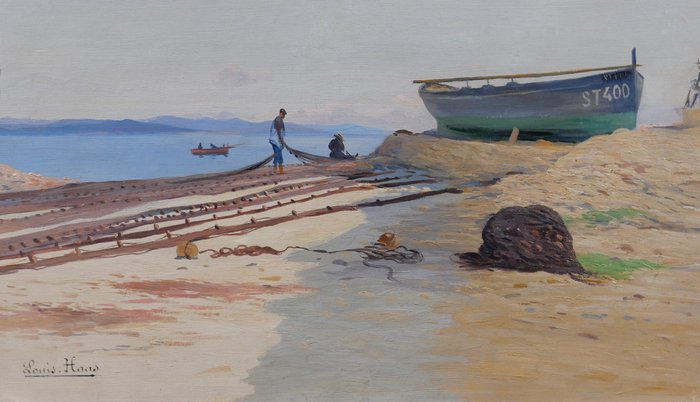 Louis Haas (1870-1823) - Saint-Tropez, boat on the point
