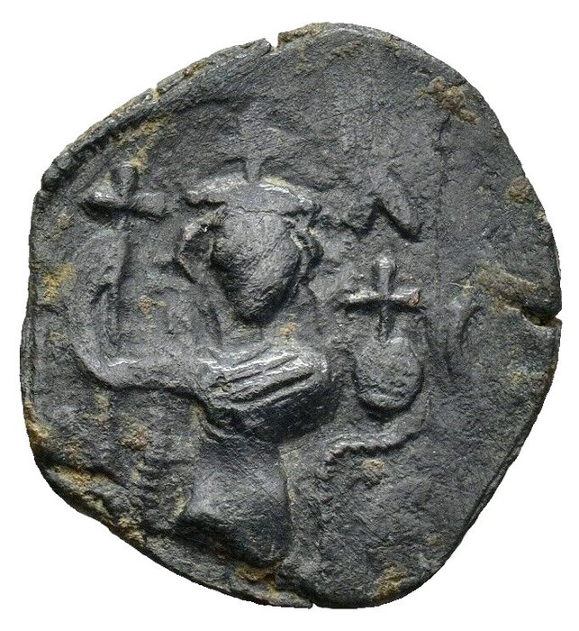 arabi-bysanttilainen. Ummayad Caliphate. 647 - 670 AD uncertain mint in Syria  (Ei pohjahintaa)