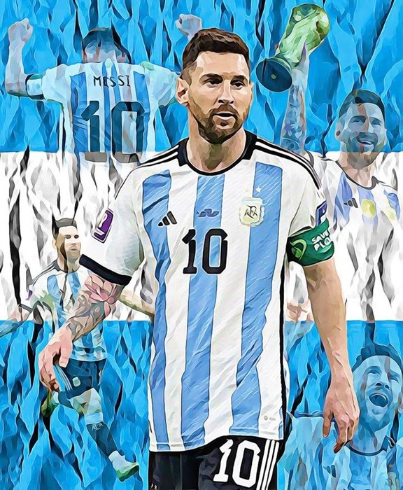 Artist Raffaele De Leo - Messi coppa  7/30 2023 - Football World Championships - Lionel Messi - 2023 - Artwork 
