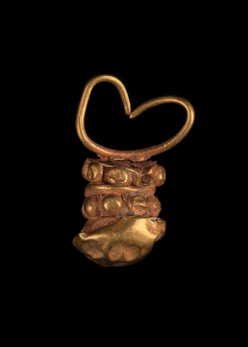 Westasiatisch Gold Ohrring mit Granulat-Dekoration