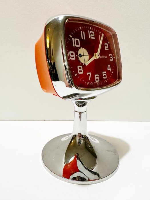 Ceas deșteptător - Dugena - Mid-Century Modern - Aluminiu, Plastic, Sticlă - 1960-1970