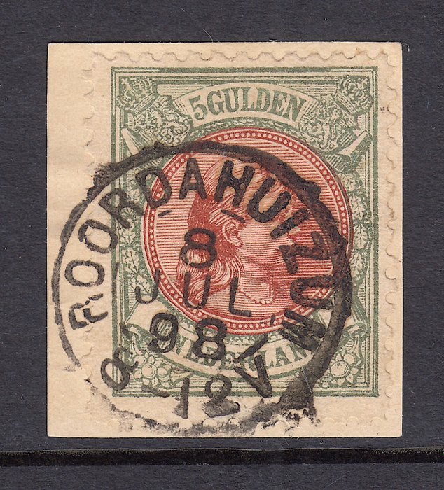 Paesi Bassi 1896 - Regina Guglielmina, con piccolo Roordahuizum rotondo - NVPH 48