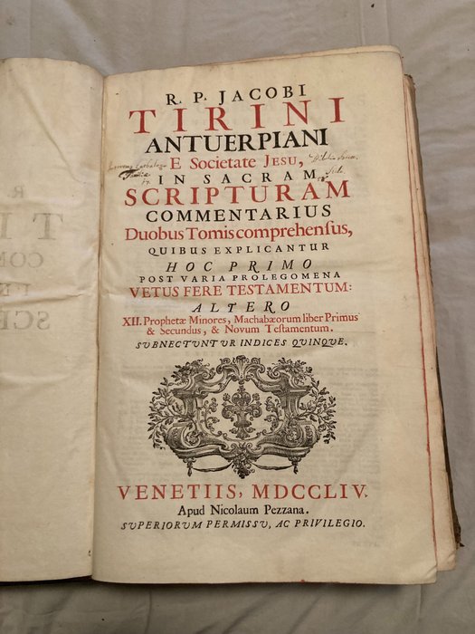Jacobus Tirinus - In sacram scripturam commentarius - 1754