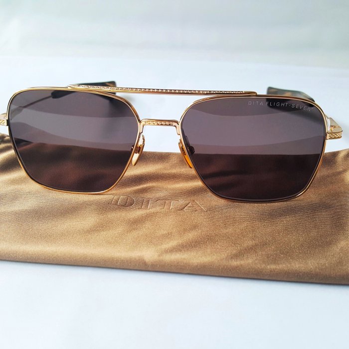 Dita - TITANIUM - Navigator Aviator - Gold - Exclusive - Hand Made - New - Sunglasses