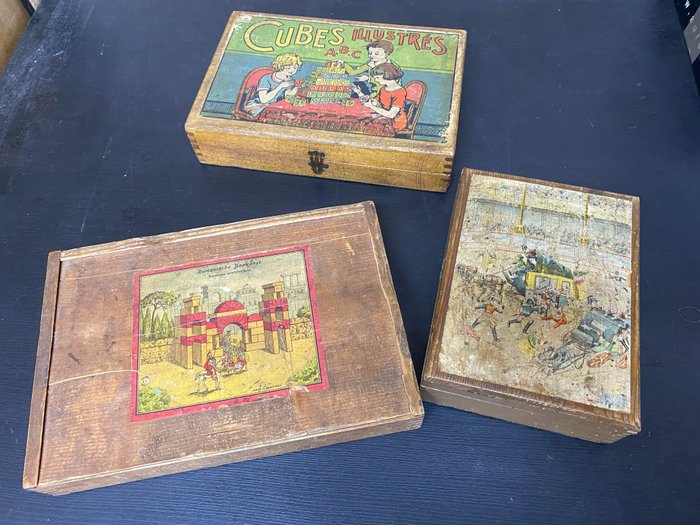 Lot de 3 anciens jeux en bois - 1900 à 1920 - Jeu de société (3)