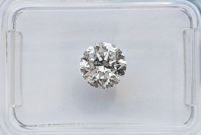 鑽石 - 1.00 ct - 圓形 - E(近乎完全無色) - I1