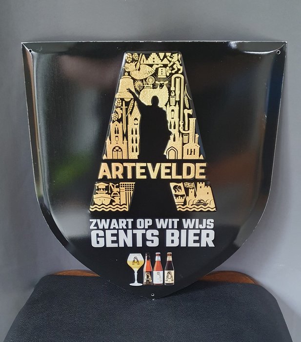 Artevelde - Gent - Semn (1) - Semn publicitar metalic pentru bere - Lac, Metal