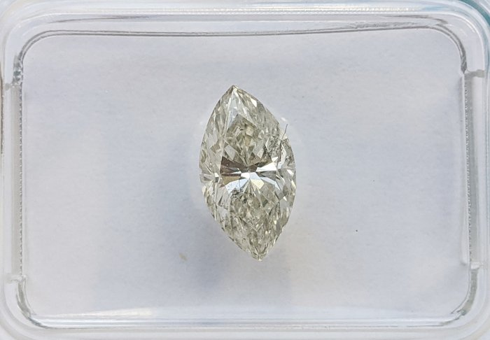 鑽石 - 1.06 ct - 欖尖形 - K(輕微黃色、從正面看是亮白的) - SI2