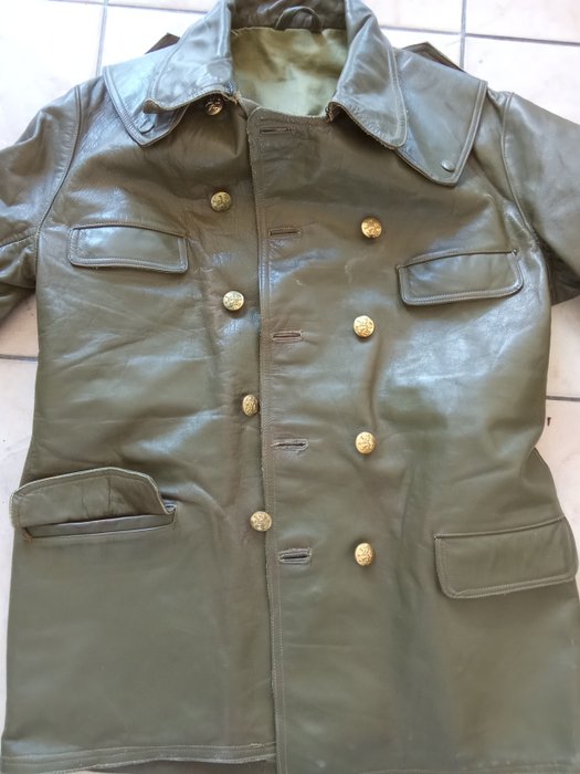 België - Moderne leren jas van Ganterie uit 1950. - Militair uniform