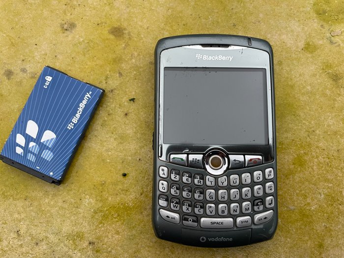 Blackberry 8310 - Handy (1) - mit seiner schwarzen Brombeerhülle