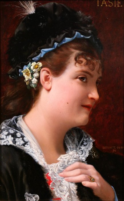 Jean Jules Antoine Lecomte Du Noüy (1842-1923) - Portrait of a woman, Tasie
