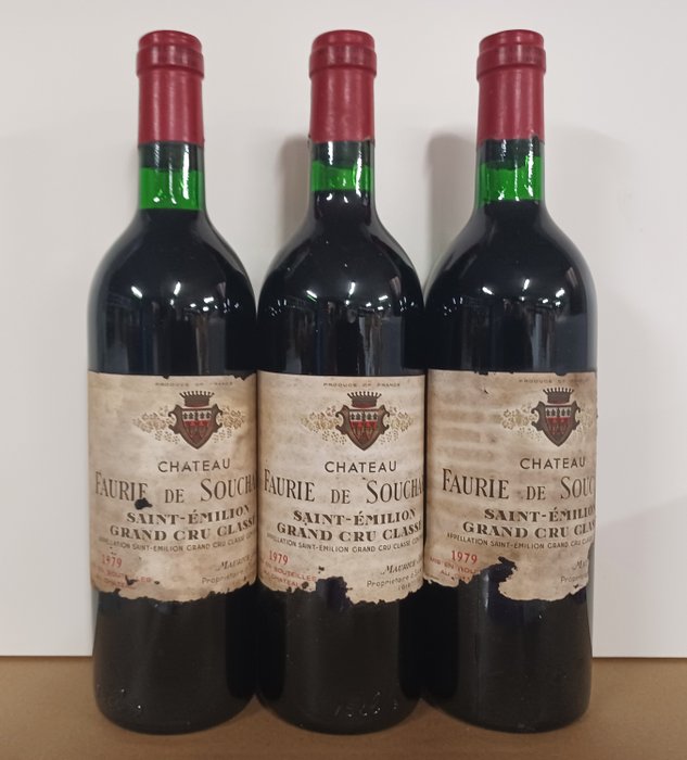 1979 Château Faurie de Souchard - 圣埃米利永 Grand Cru Classé - 3 Bottles (0.75L)