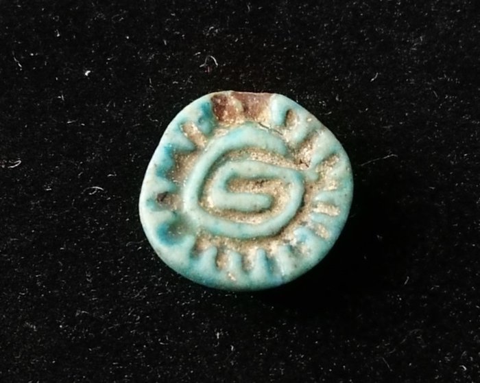 Ancient Egyptian Faience Bead Amulet - 13 mm  (No Reserve Price)