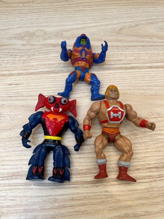 Mattel - 小雕像 - Vintage MOTU Masters of the Universe: He-Man Thunder Punch, Man-E-Faces, Mantenna -  (3) - 塑料