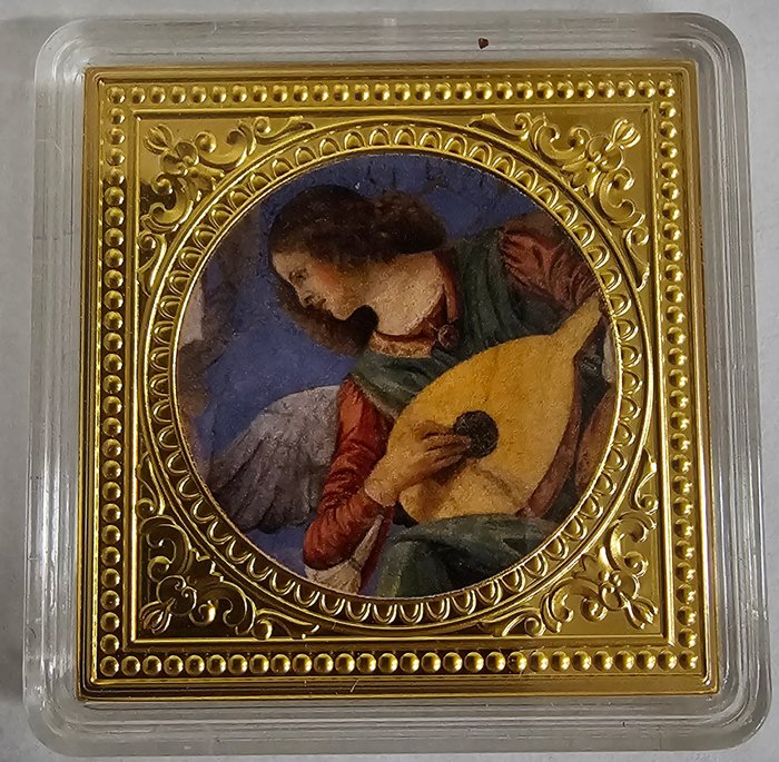 Niue. 1 Dollar 2018 Angel Playing The Lute - Melozzo Da Forli (Gilding) Divine Guardians of Humanity Proof (.999)  (Ei pohjahintaa)