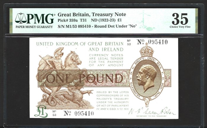 Marea Britanie. - 1 Pound 1922-233 - Pick 359a  (Fără preț de rezervă)