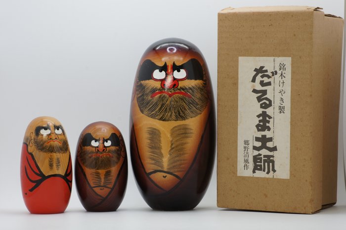 Daruma Daishi Kokeshi - Ξύλο - Shosan Shitou, Seifu Gono - Ιαπωνία - 20ος αιώνας